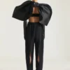 Pantalon à double pli fendu en laine Pantalon à double pli fendu en laine