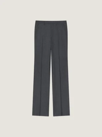 Pantalon droit ajusté en flanelle