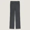 Pantalon droit ajusté en flanelle Pantalon droit ajusté en flanelle