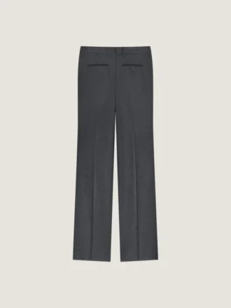 Pantalon droit ajusté en flanelle