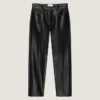 Pantalon droit en cuir