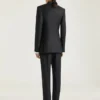 Veste rayée à double boutonnage en laine Veste rayée à double boutonnage en laine