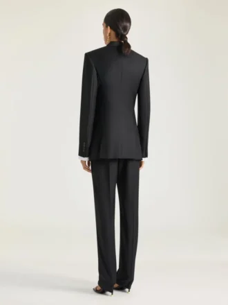 Veste rayée à double boutonnage en laine