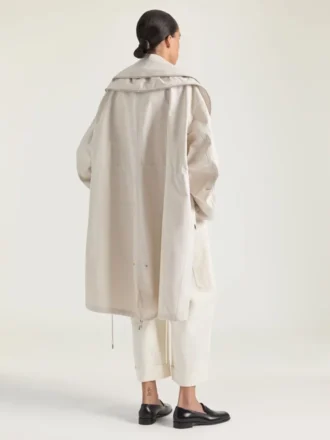 Parka en coton avec col châle zippé