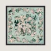 Petit carré en soie à imprimé roses
