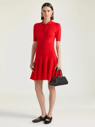 Mini-robe polo en maille effet seconde peau