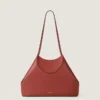 Petit sac cabas à facettes en cuir grainé Petit sac cabas à facettes en cuir grainé