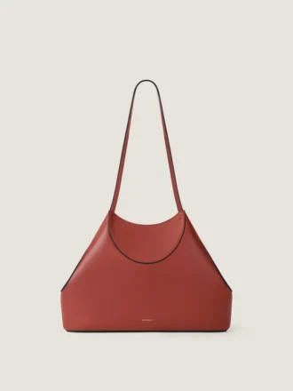 Petit sac cabas à facettes en cuir grainé
