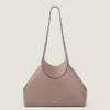 Petit sac cabas à facettes en cuir grainé