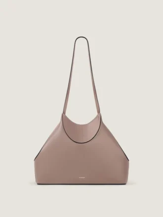 Petit sac cabas à facettes en cuir grainé