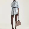 Petit sac cabas à facettes en cuir grainé