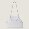Petit sac cabas à facettes en cuir grainé