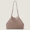 Petit sac cabas à facettes en cuir grainé