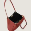 Petit sac cabas à facettes en cuir grainé Petit sac cabas à facettes en cuir grainé