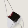Petit sac cabas à facettes en cuir grainé
