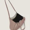 Petit sac cabas à facettes en cuir grainé