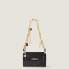 Petit sac Pout en cuir avec chaîne porte-bonheur Petit sac Pout en cuir avec chaîne porte-bonheur