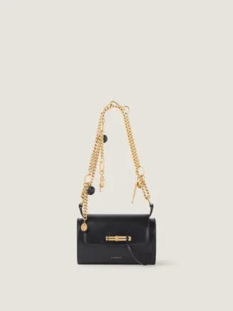 Petit sac Pout en cuir avec chaîne porte-bonheur