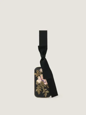 Pochette de soirée avec broderies florales et nœud
