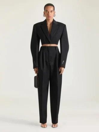 Veste cocon courte en laine