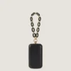 Pochette de soirée en cuir nappa avec chaîne