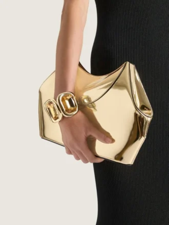 Pochette Facet en cuir effet miroir