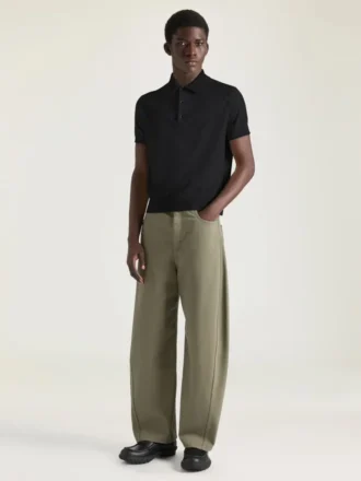 Polo en coton avec détails en gros-grain