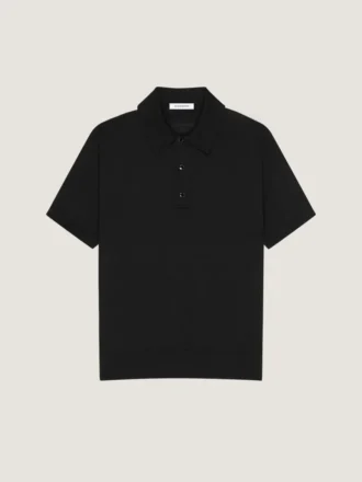 Polo en coton avec détails en gros-grain