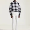 Pull à carreaux en laine brodé « Givenchy Paris » Pull à carreaux en laine brodé « Givenchy Paris »
