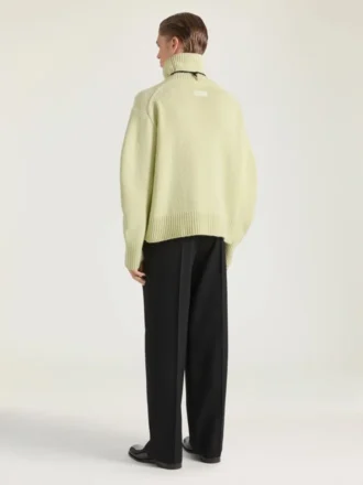 Pull à col roulé avec coutures couture en laine d&rsquo;alpaga et de yack