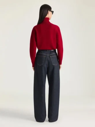 Pull à col roulé en laine et cachemire