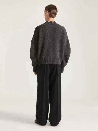 Pull à coutures couture en laine d&rsquo;alpaga et de yack