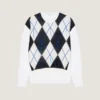 Pull en maille argyle à coutures couture