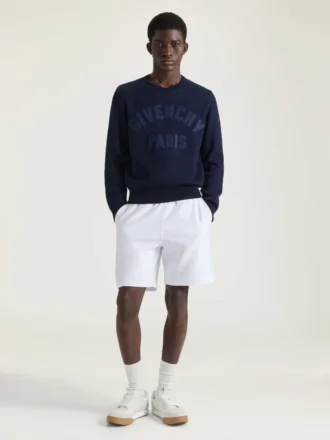 Pull en maille de coton avec broderie « Givenchy Paris »