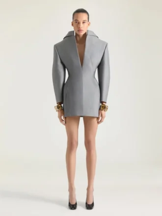 Robe ajustée en laine à effet « envers-endroit »