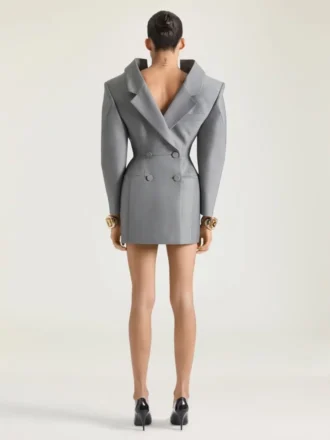 Robe ajustée en laine à effet « envers-endroit »
