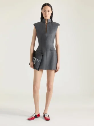 Robe ajustée sans manches en laine