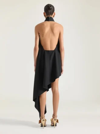 robe asymtrique col licou en laine 2 330x440 - Robe asym&eacute;trique &agrave; col licou en laine