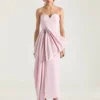 Robe bustier de soirée en polyfaille avec nœud Robe bustier de soirée en polyfaille avec nœud