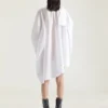 Robe chemise asymétrique en coton avec nœud Robe chemise asymétrique en coton avec nœud