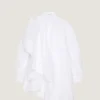 Robe chemise asymétrique en coton avec nœud Robe chemise asymétrique en coton avec nœud