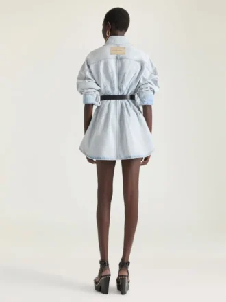 Robe cocon en denim bleu clair