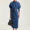 Robe Cocoon en denim bleu moyen Robe Cocoon en denim bleu moyen