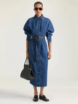 Robe Cocoon en denim bleu moyen Robe Cocoon en denim bleu moyen