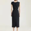 Robe crayon drapée en crêpe cady Robe crayon drapée en crêpe cady