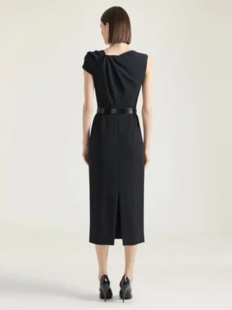 Robe crayon drapée en crêpe cady Robe crayon drapée en crêpe cady