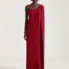 Robe de soirée asymétrique en crêpe cady Robe de soirée asymétrique en crêpe cady