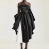 Robe de soirée bustier drapée en satin avec nœud Robe de soirée bustier drapée en satin avec nœud