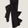 Robe de soirée bustier drapée en satin avec nœud Robe de soirée bustier drapée en satin avec nœud