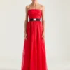 Robe de soirée bustier en organza Robe de soirée bustier en organza